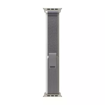 Ремешок Apple Trail Loop Green/Gray, 49 мм, S/M, Natural Titanium Finish