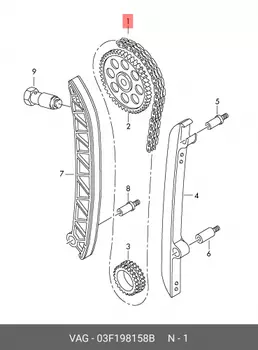 Ремкомплект REPAIR KIT, TIMING 03F198158B VAG