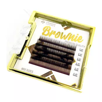 Ресницы Brownie 0.07 - Темно-коричневые, C, 11 мм Looksus Lashes