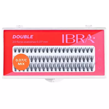 Ресницы микс 8/10/12 мм, 60 шт./1 упаковка. Ibra Makeup Double