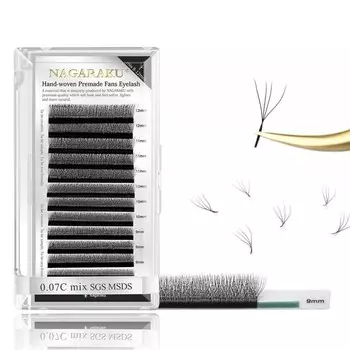 Ресницы Nagaraku 4D W-shape Mix C, 0,07, 8-15