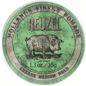 Reuzel, Hollands Finest Pomade, помада средней фиксации на основе воска и масел, Зеленая, 35 г