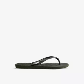 Резиновые шлепанцы с тисненым логотипом Havaianas, зеленый