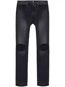 RHUDE потертые джинсы, черный