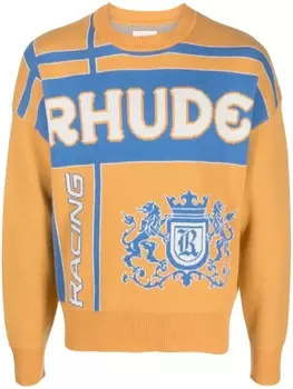 RHUDE жаккардовый джемпер Palm, оранжевый