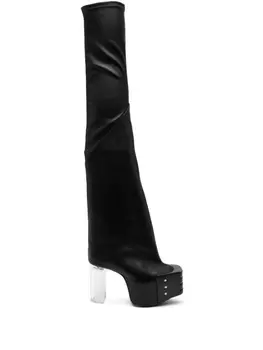 Rick Owens ботфорты на каблуке, черный