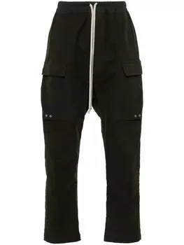 Rick Owens брюки-карго из саржевого переплетения, зеленый