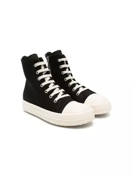 Rick Owens Kids высокие кеды, черный