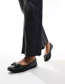 River Island - Балетки с черным бантом