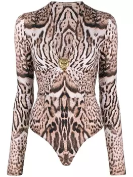 Roberto Cavalli боди с принтом, черный