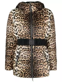 Roberto Cavalli leopard-print padded jacket, нейтральный цвет