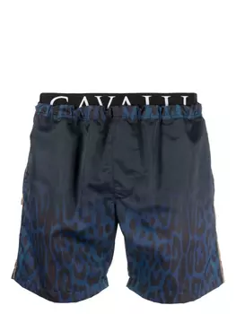 Roberto Cavalli плавки-шорты с логотипом, синий