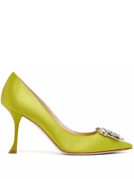 Roger Vivier туфли Bouquet Strass 85 с пряжкой, зеленый
