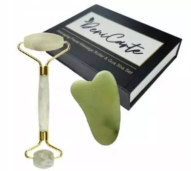Роликовый массажер для лица Jade + коробка Гуа Ша Deni Carte