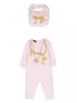 Ромпер с принтом Versace Kids, розовый