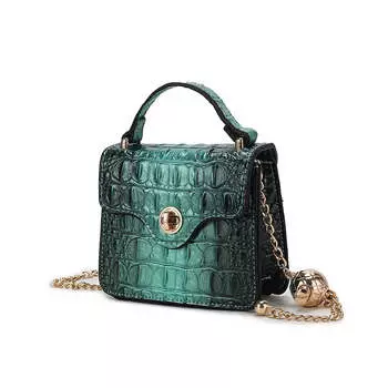 Роскошная мини-сумка с тиснением под крокодила и цепочным ремешком от Mia K MKF Collection By Mia K., зеленый
