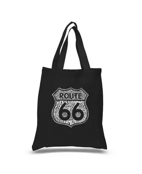 Route 66 — Life Is A Highway — Маленькая сумка-тоут Word Art LA Pop Art, черный