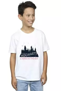 Рождественская футболка Хогвартса Harry Potter, белый