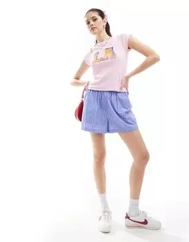 Розовая детская футболка Stradivarius LA
