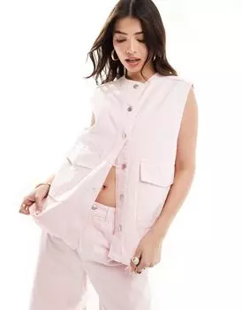 Розовая джинсовая куртка оверсайз ASOS DESIGN