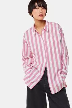 Розовая полосатая рубашка оверсайз Whistles, розовый