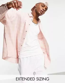 Розовая рубашка в клетку oversize ASOS DESIGN