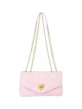 Розовая женская сумка через плечо Moschino