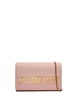 Розовая женская сумка через плечо Moschino