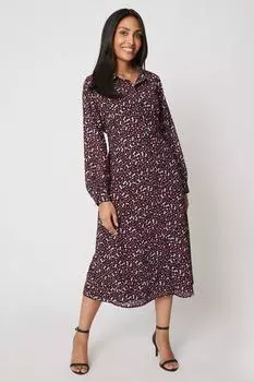 Розовое платье-рубашка с защипами Petite Pink Wallis, розовый