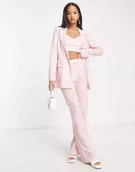 Розовые блестящие широкие брюки Miss Selfridge