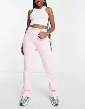 Розовые расклешенные джинсы ASOS DESIGN Hourglass