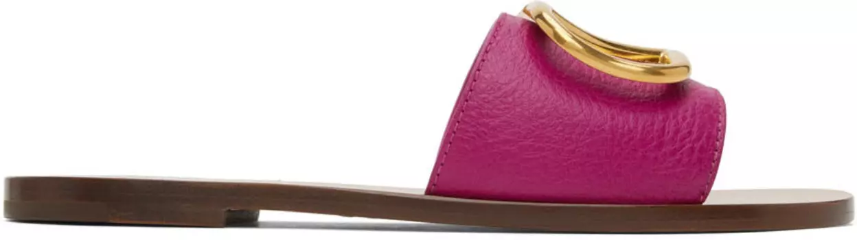 Розовые шлепанцы с логотипом Vlogo Valentino Garavani