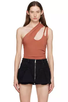 Розовый асимметричный боди Mugler
