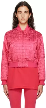 Розовый бомбер на молнии Moschino