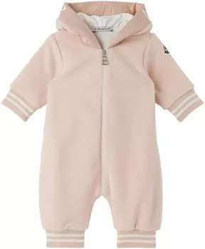 Розовый флисовый комбинезон Розовый Moncler Enfant