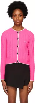 Розовый кардиган с вышивкой MSGM