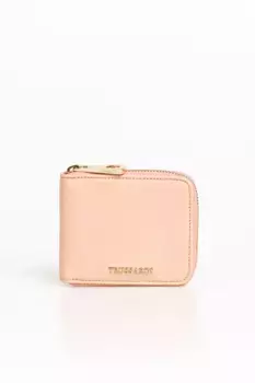 Розовый кожаный женский кошелек Trussardi