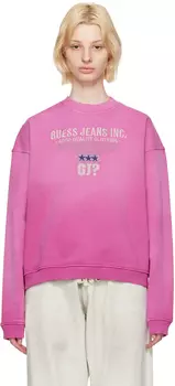 Розовый рваный свитшот Guess