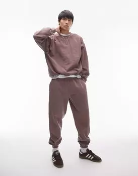 Розовый свитшот оверсайз Topman Vintage Wash