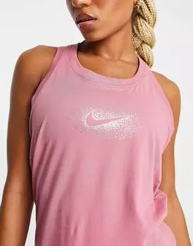 Розовый топ с блестящим принтом Nike Training One Dri-FIT
