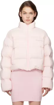 Розовый укороченный пуховик Alexander Wang
