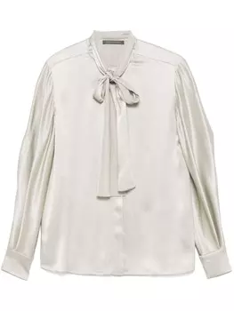 Рубашка Alberta Ferretti с бантом, серебряный