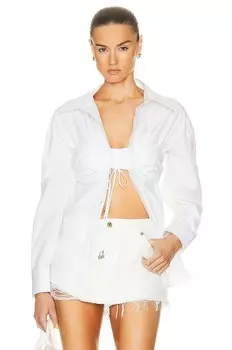 Рубашка Alexander Wang Ruched Bandeau, белый