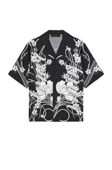 Рубашка Amiri Floral Bowling, черный
