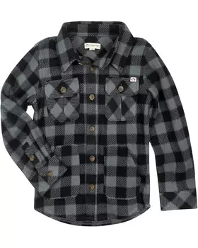Рубашка Appaman Kids Softest Snow Fleece Shirt, цвет Grey/Black Check