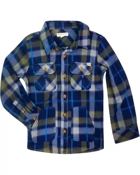 Рубашка Appaman Kids Softest Snow Fleece Shirt, цвет Olive/Navy Plaid
