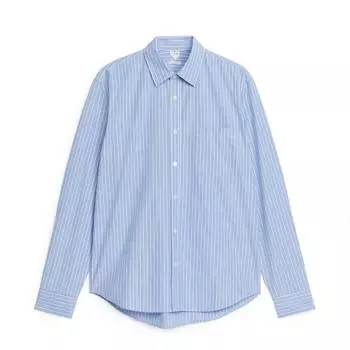 Рубашка ARKET Poplin, голубой/синий/белый