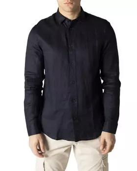 Рубашка Armani Exchange льняная, синий