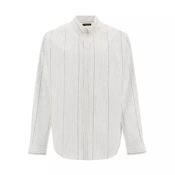 Рубашка Balenciaga Logo Printed Pinstripe, белый