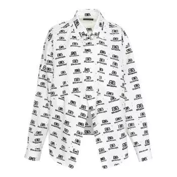 Рубашка Balenciaga Printed Cotton, белый